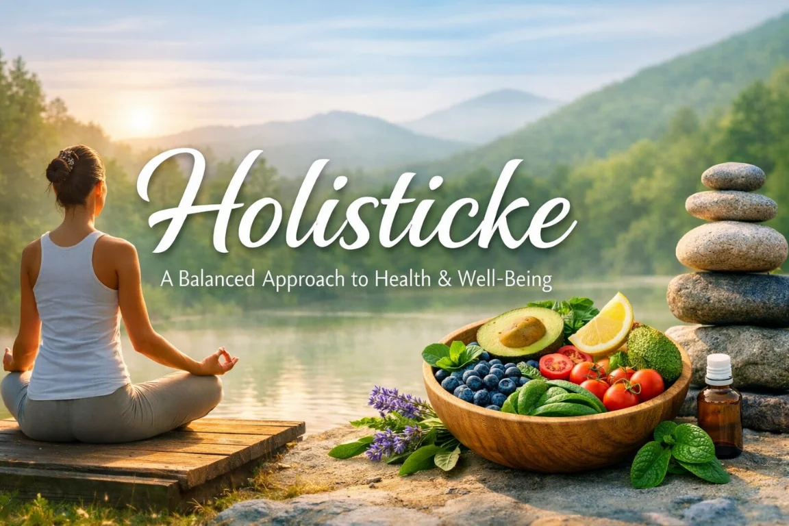 Holisticke: A balanced approach to health and well-being, featuring mindfulness, nourishing food, and peaceful nature.