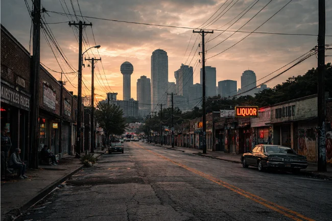 BigXthaPlug early life inspiration reflected through a Dallas street environment representing his background and roots