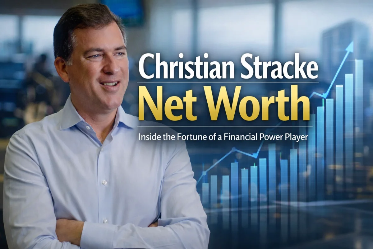 Christian Stracke net worth illustrated with a professional portrait and financial growth chart background