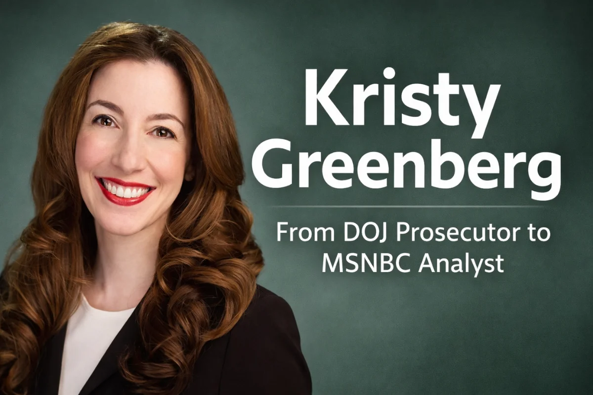 Kristy Greenberg featured image highlighting her career from DOJ prosecutor to MSNBC legal analyst