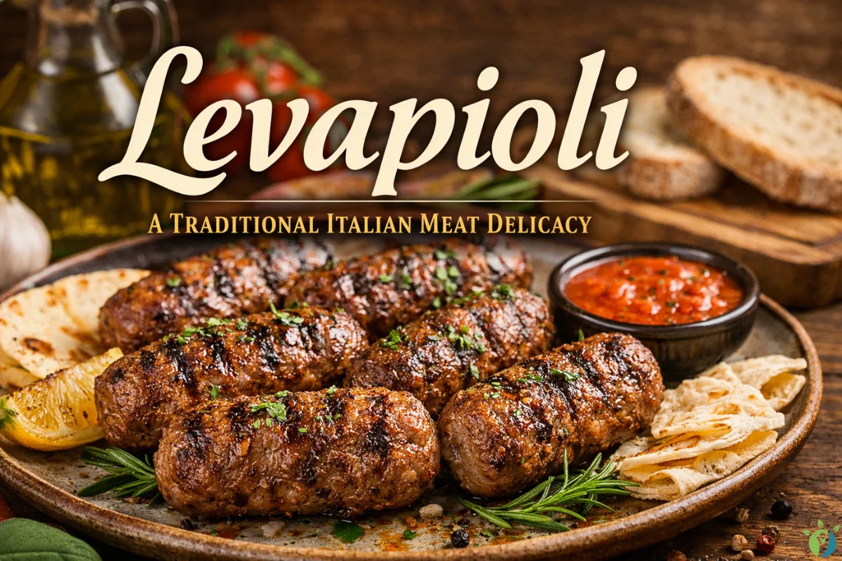 Levapioli traditional Italian grilled meat dish served with herbs